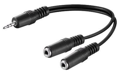 MicroConnect 3.5mm Minijack Y Cable, 0.2m