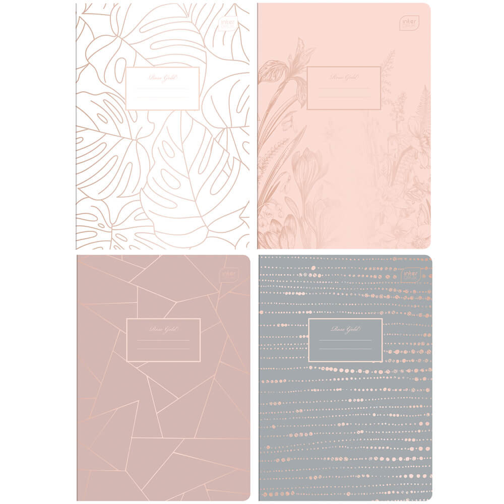 4 X Zeszyt A5, 60 Kartek, Kratka Z Marginesem, Metalizowany