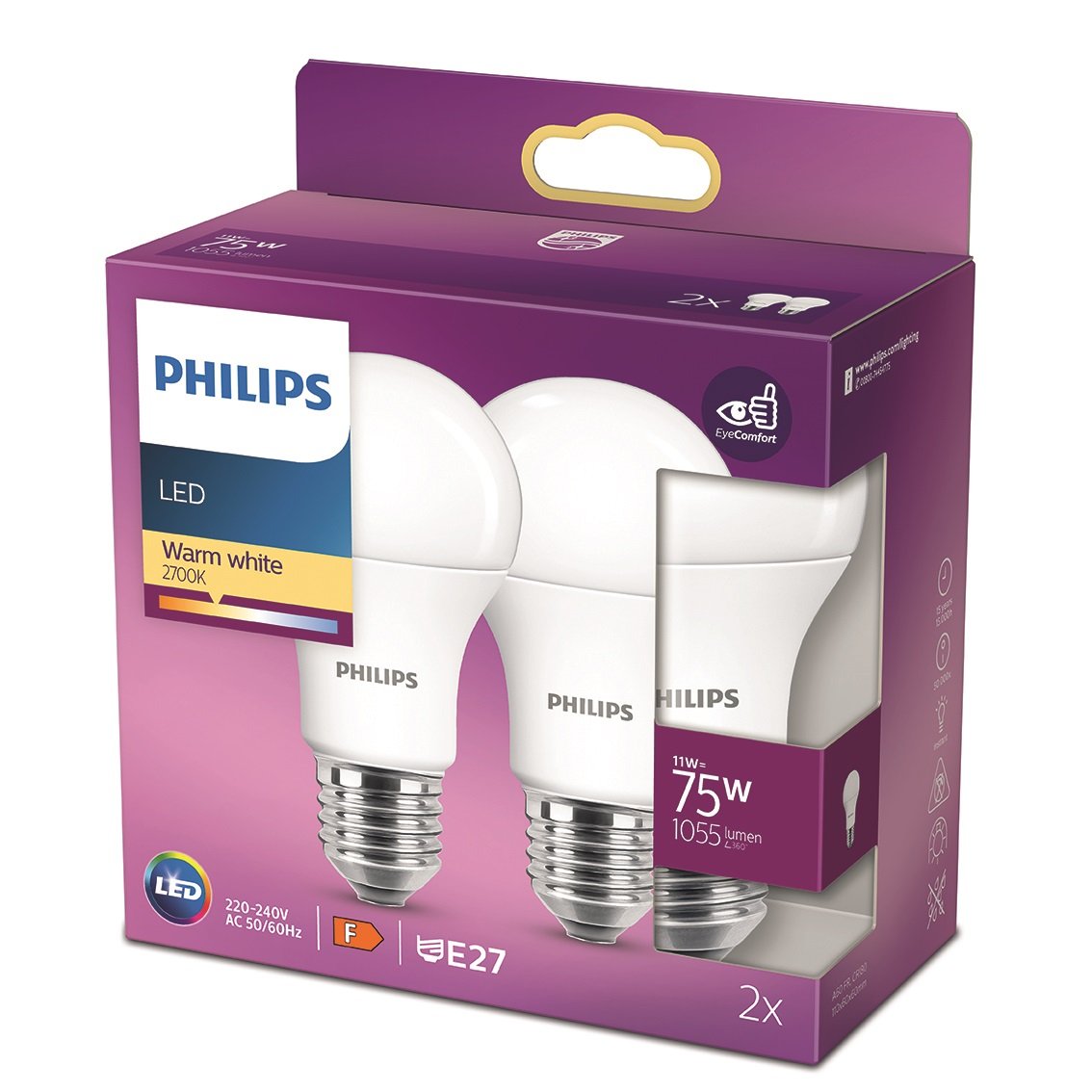 Żarówka Philips LED E27 11 W (75 W) ciepła biel 2 szt.