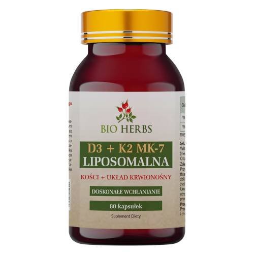 Bio Herbs, Liposomalna Witamina D3+K2 MK-7 Super Wchłanianie