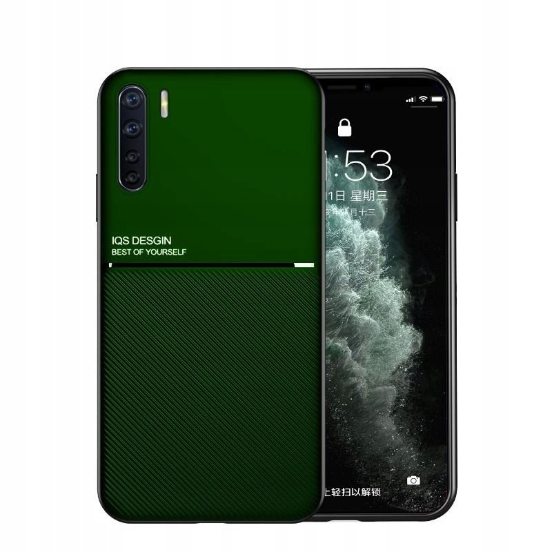 ETUI do OPPO A91 / Reno3 STRIP MAGNETIC zielone Pokrowiec Futerał Case Obudowa