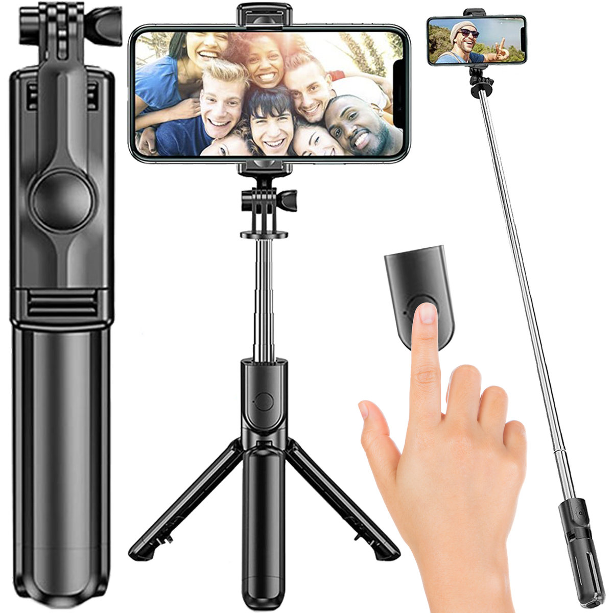 Kijek Selfie Stick Tripod Statyw Pilot Bluetooth