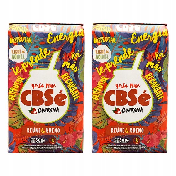 Yerba Mate 1KG CBSe ENERGIA GUARANA 2x 500g MOCNA