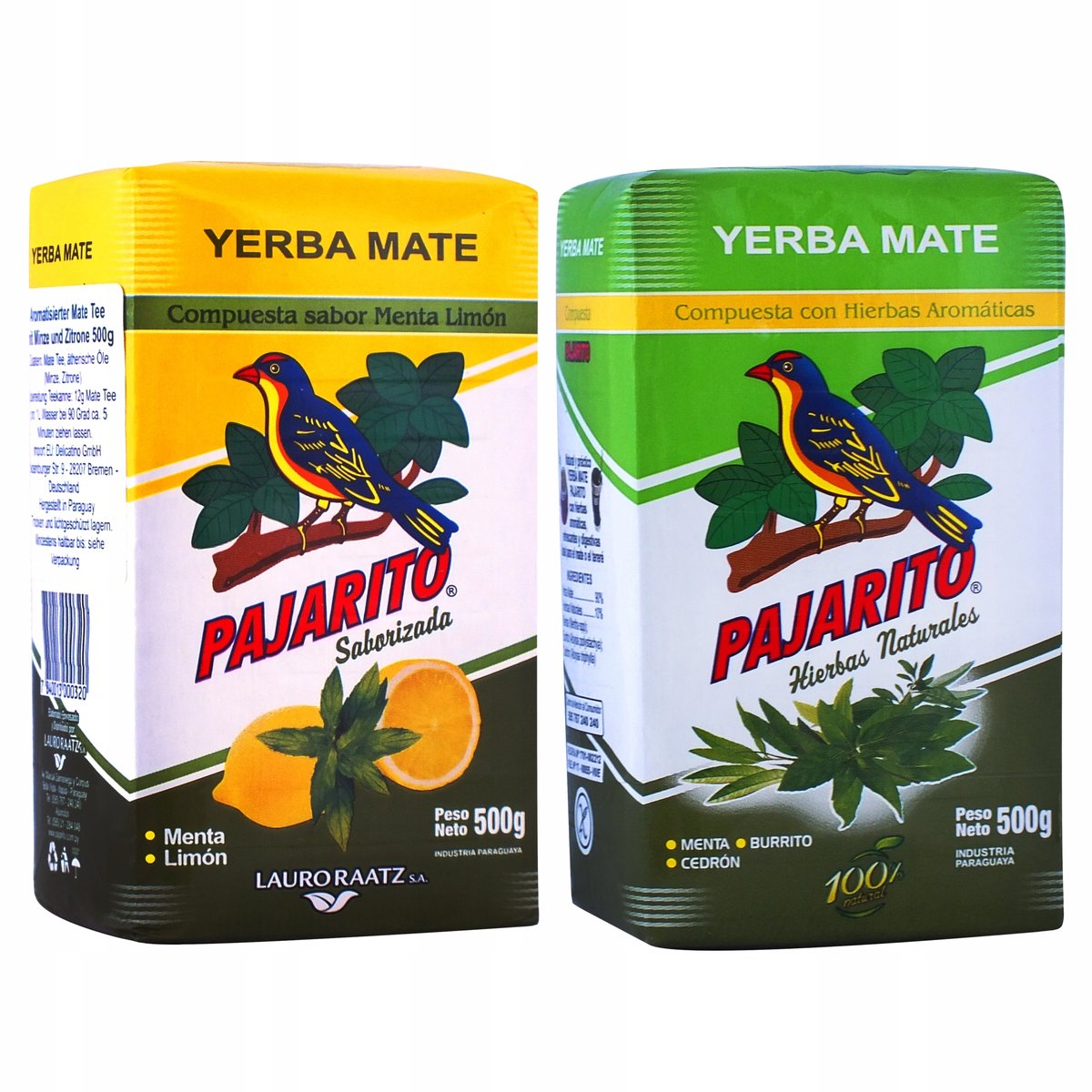 Yerba Mate Pajarito Limon + Hierbas 2 x 500g 1kg