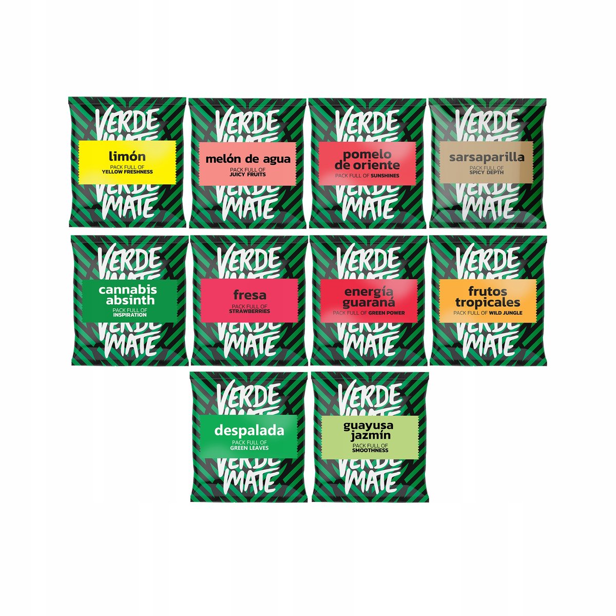Ogromny Zestaw Yerba Verde Mate Green różne 10x50g