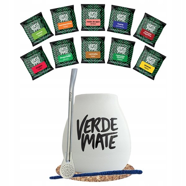 Zestaw Yerba Verde Mate 500g 10x50g Tykwa Bombilla
