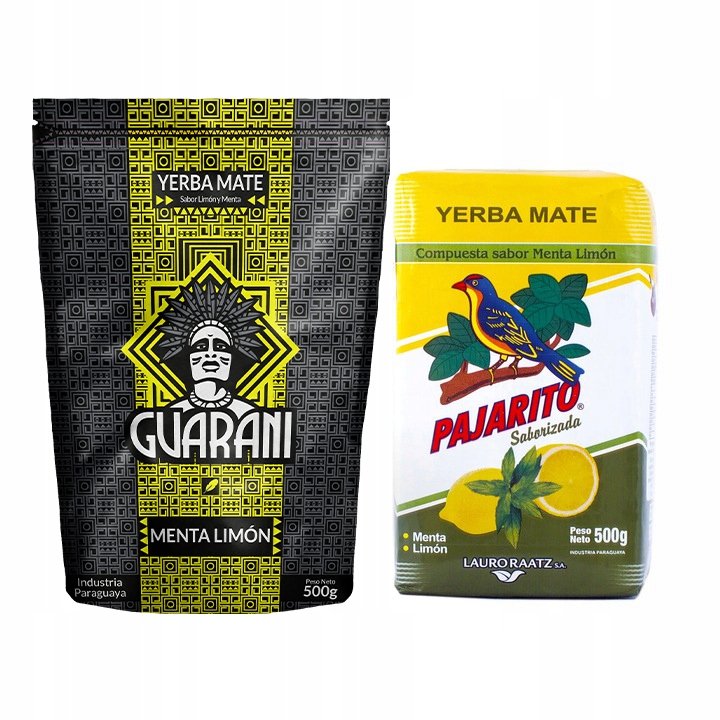 Yerba Mate Pajarito Menta Limon + Guarani 2x 500g