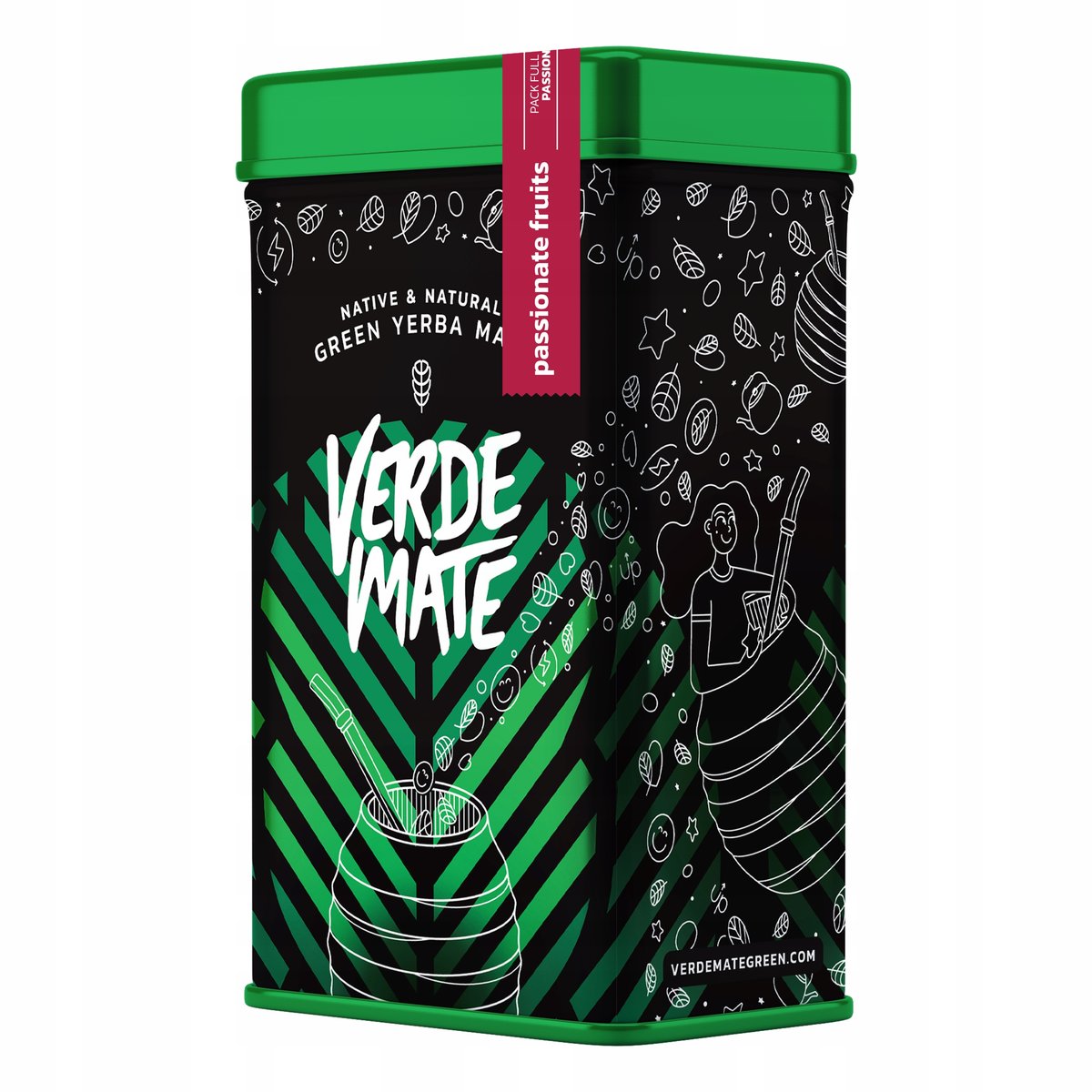 Yerbera Puszka Verde Mate Passionate Fruits 0,5 kg