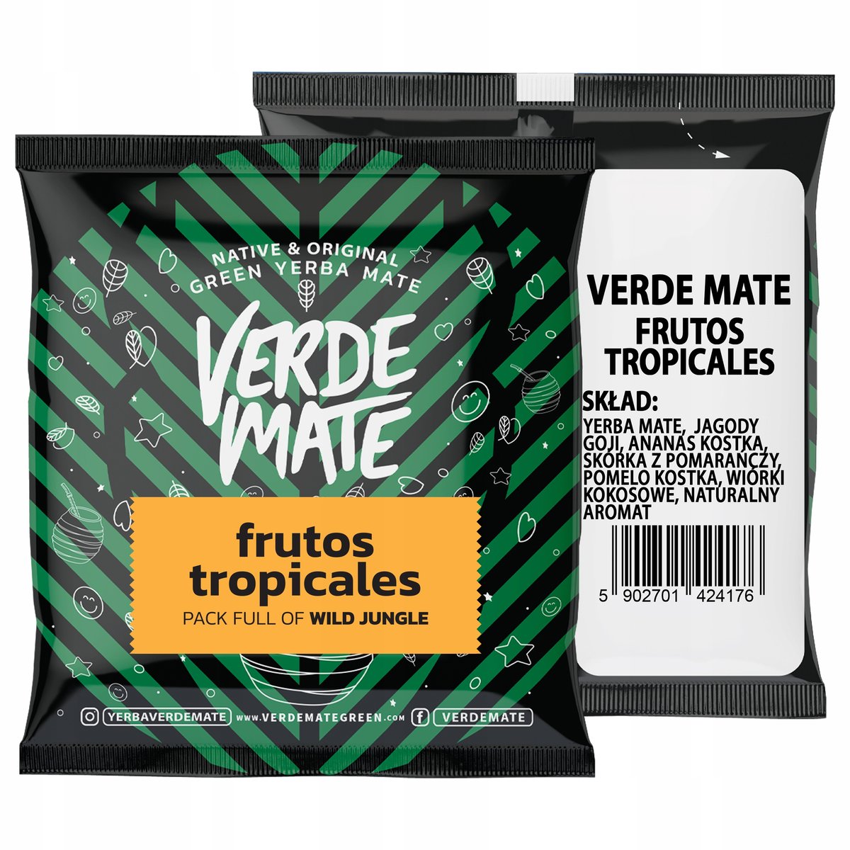 Verde Mate Zielone Owoce Tropikalne (Owoce Tropikalne), 50g