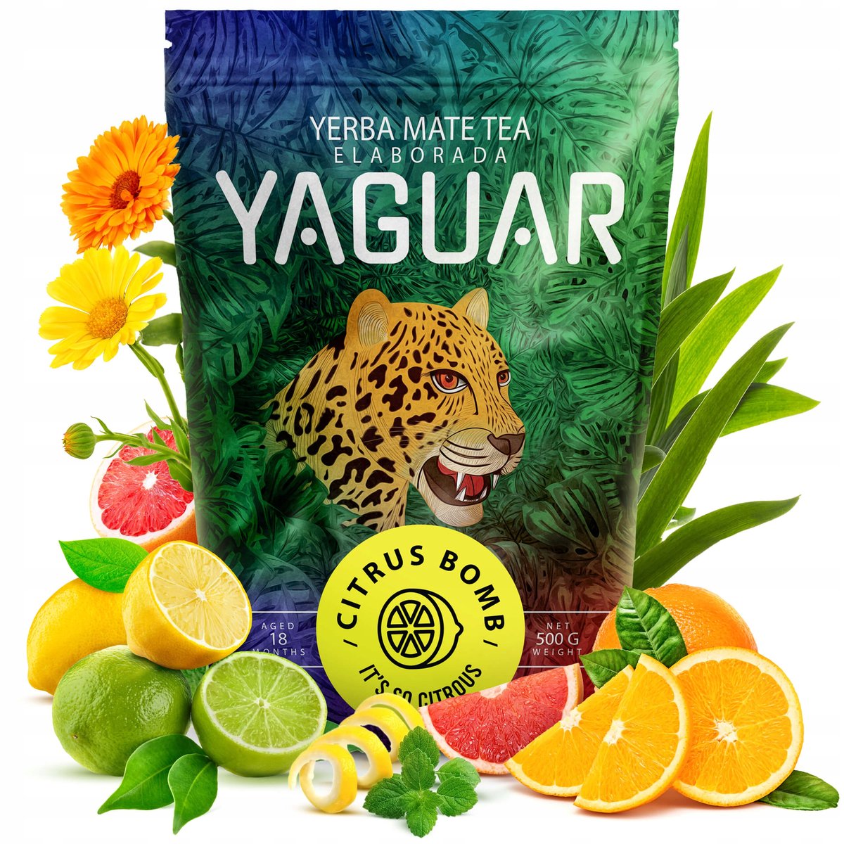 Yerba Mate Yaguar Citrus Bomb 0,5kg cytrynowa 500g