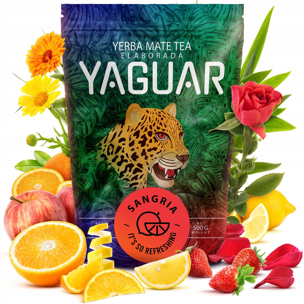 Yerba Mate Yaguar Sangria owocowy poncz 0,5kg 500g