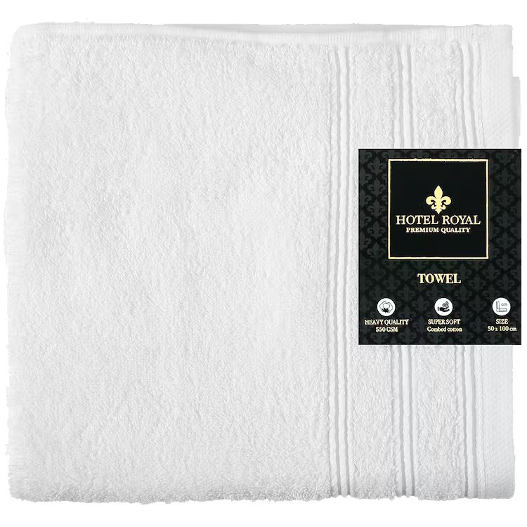 Ręcznik kąpielowy bawełniany 550 g/m2 50x100 cm biały Hotel Royal