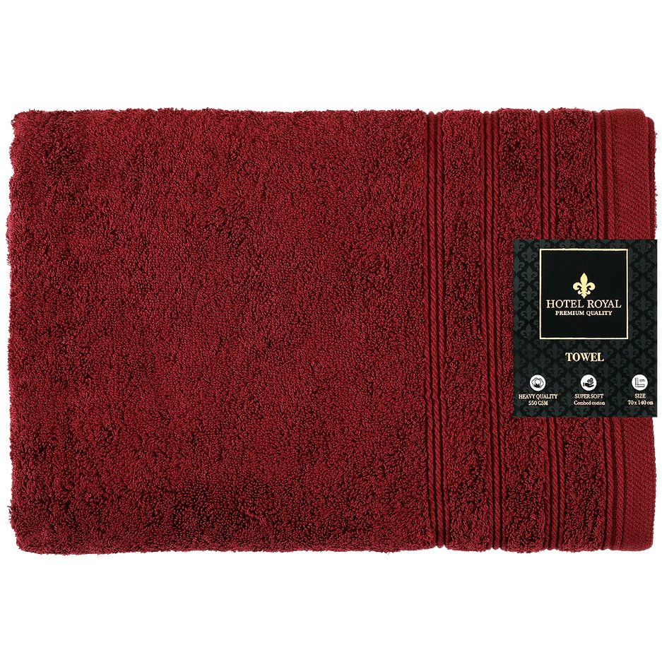 Ręcznik kąpielowy bawełniany 550 g/m2 70x140 cm bordowy Hotel Royal