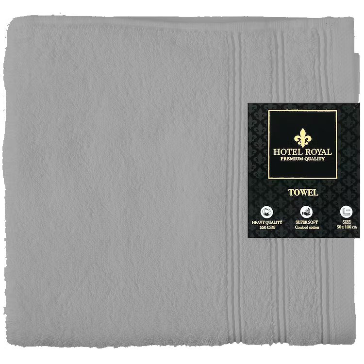 Ręcznik kąpielowy bawełniany 550 g/m2 50x100 cm szary Hotel Royal
