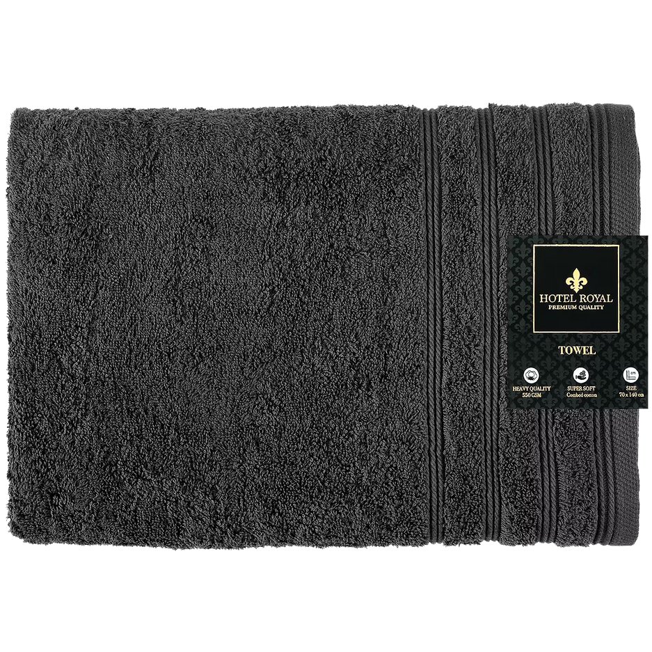 Ręcznik kąpielowy bawełniany 550 g/m2 70x140 cm antracytowy Hotel Royal