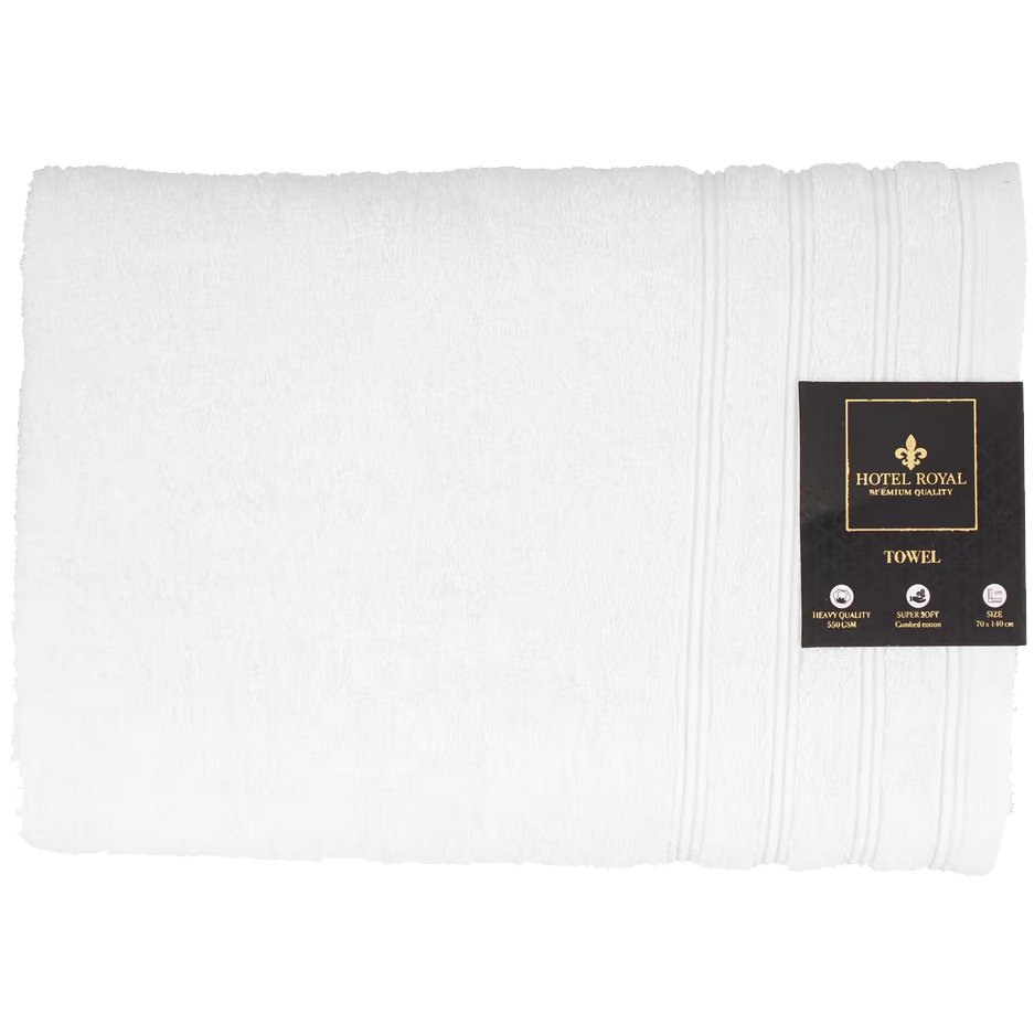 Ręcznik kąpielowy bawełniany 550 g/m2 70x140 cm biały Hotel Royal