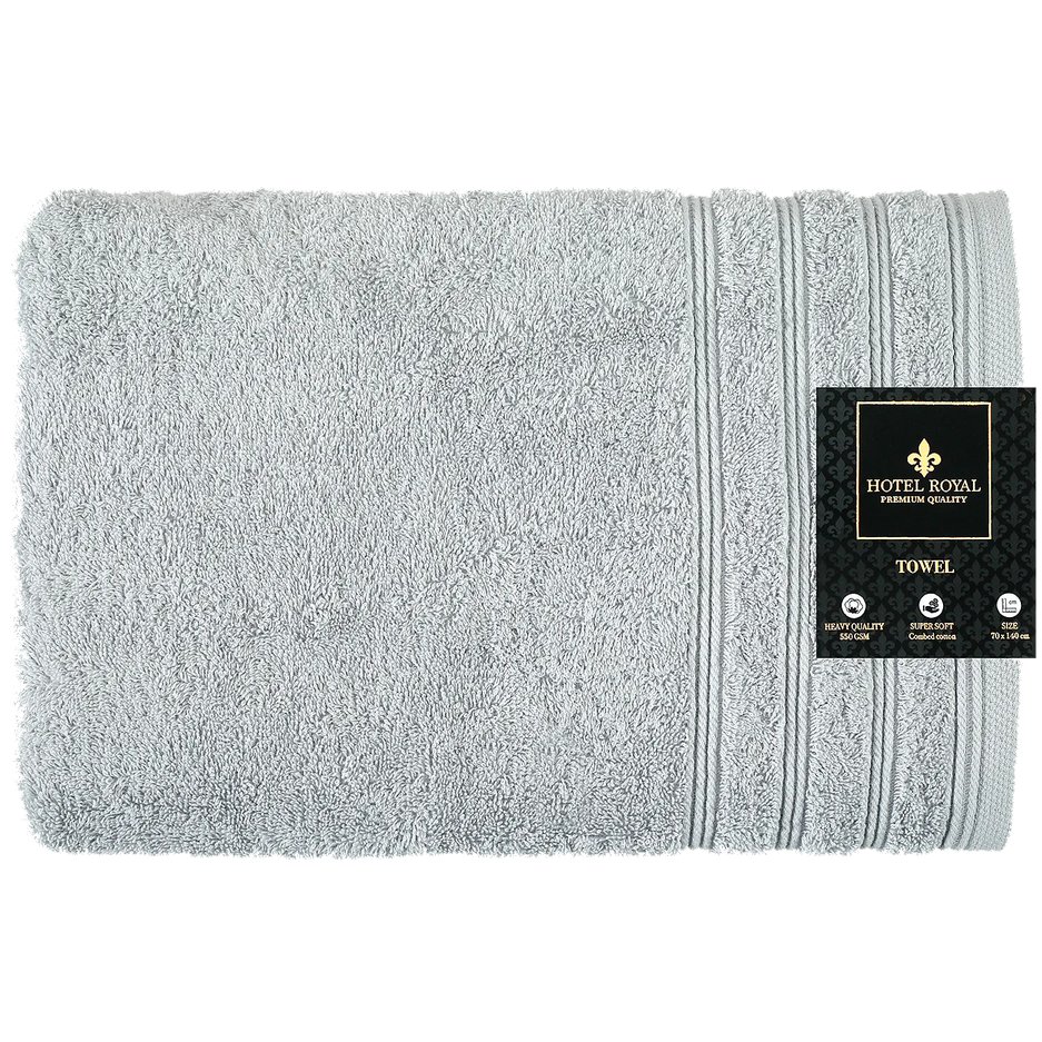 Ręcznik kąpielowy bawełniany 550 g/m2 70x140 cm szary Hotel Royal