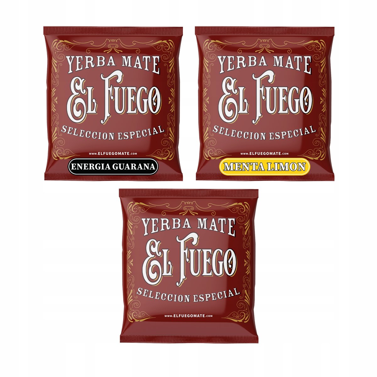 Zestaw Yerba Mate El Fuego 3x50g różne mocne smaki