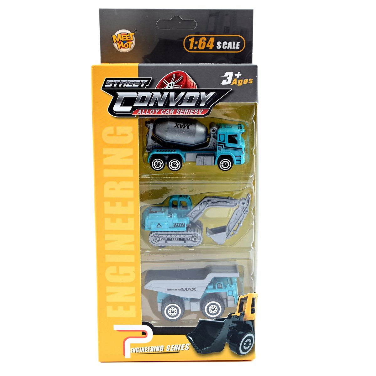 SAMOCHODY BUDOWLANE METALOWE AUTA ZESTAW 3SZT