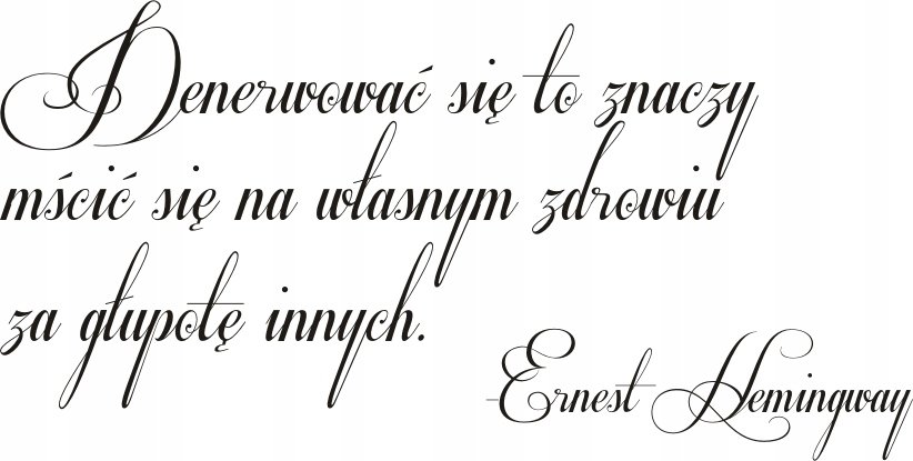 Napis naklejka cytat naklejka 100x50cm wybór koloru - Ernest Hemingway - 122
