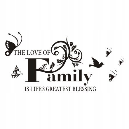 Napis na ścianę naklejka 100x50cm wybór koloru - The Love Of Family 173