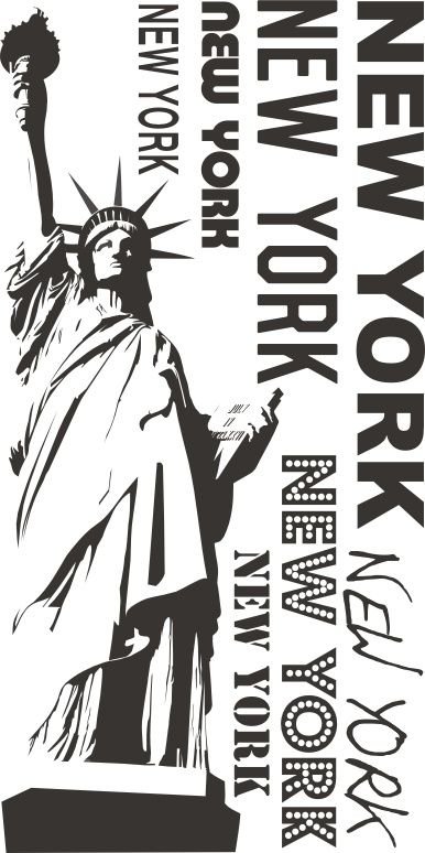 Napis na ścianę naklejka 120x60cm wybór koloru - New York, New York.. 83