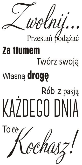 Napis na ścianę, naklejka 120x60cm wybór koloru cytat - Zwolnij... - 155