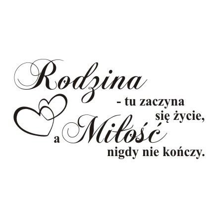 Napis na ścianę naklejka 120x60cm wybór koloru Rodzina, tu zaczyna.. 243