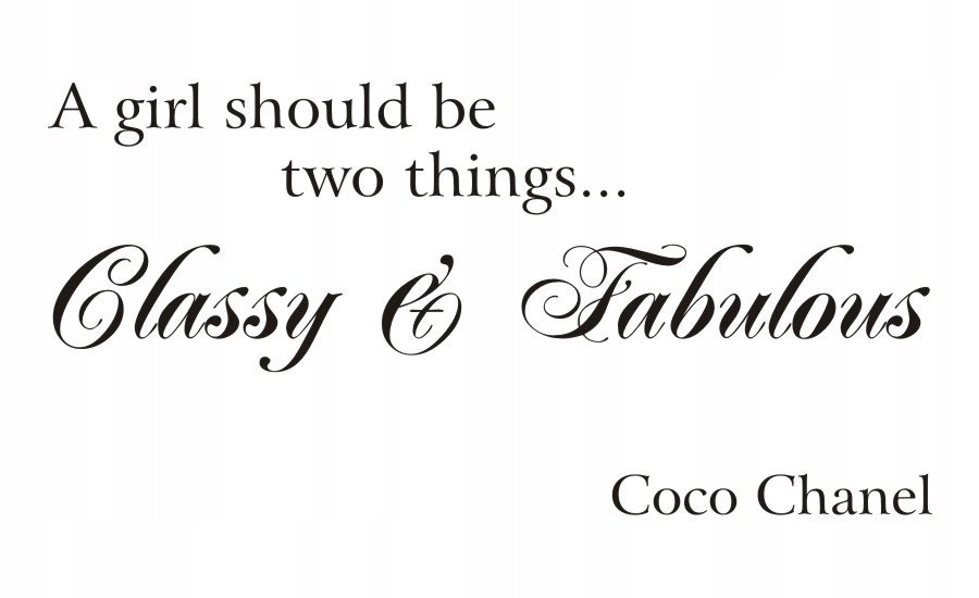 Napis na ścianę Coco Chanel naklejka 100x50cm wybór koloru - Classy Fabulous.. 38