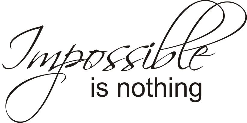 Napis na ścianę naklejka 120x60cm wybór koloru Impossible is nothing 104