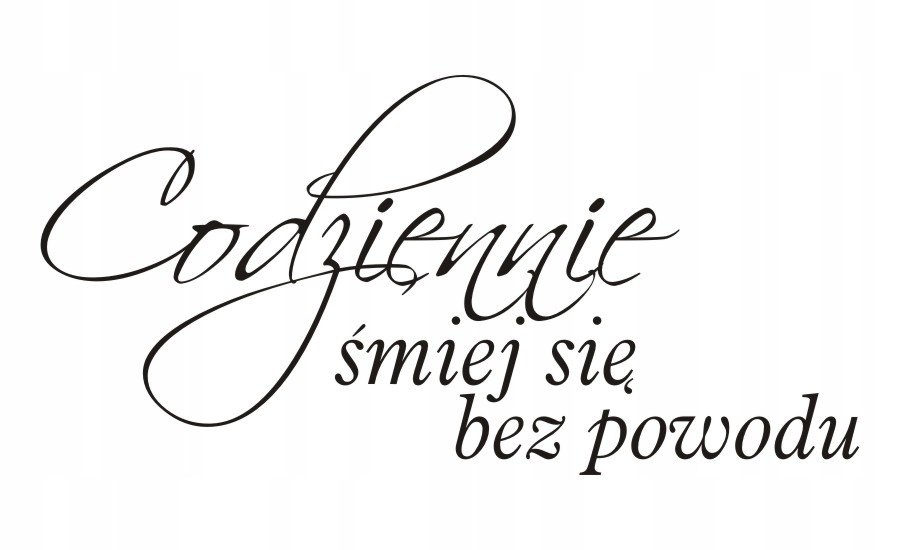 Napis na ścianę naklejka 100x50cm wybór koloru Codziennie śmiej się bez powodu 64