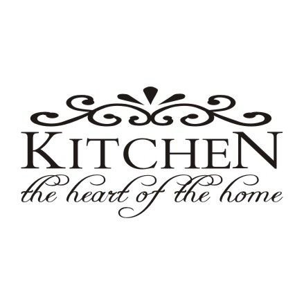 Napis na ścianę naklejka 120x60cm wybór koloru - Kitchen The Heart.. 198