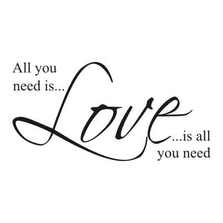 Napis na ścianę naklejka 120x60cm wybór koloru Beatles All You Need Is Love.. 205