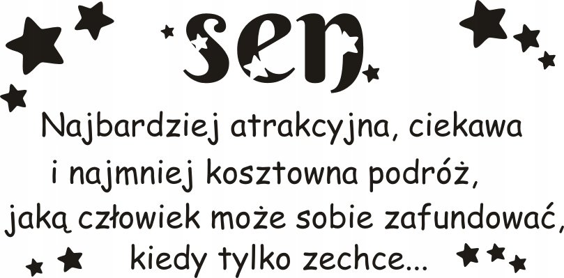 Napis na ścianę do sypialni naklejka 100x50cm wybór koloru - Sen... 99