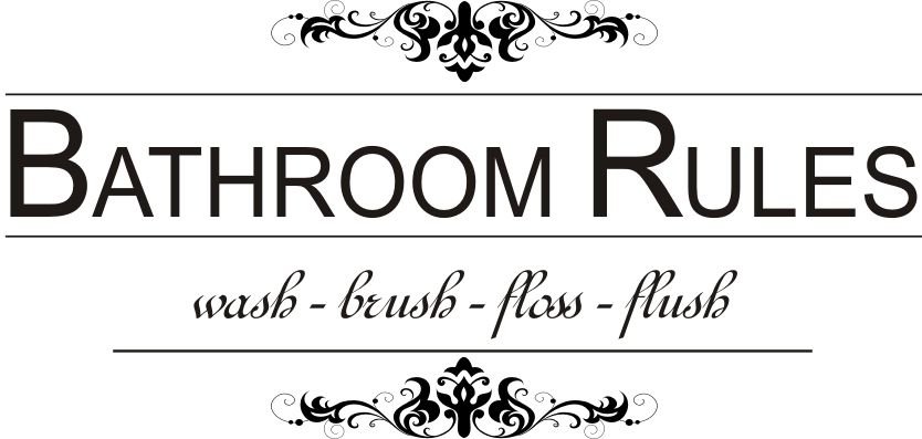 Napis na ścianę łazienka naklejka 120x60cm wybór koloru - Bathroom rules... 124