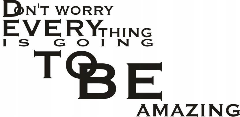 Napis na ścianę naklejka 100x50cm wybór koloru cytat - Don't worry - 88