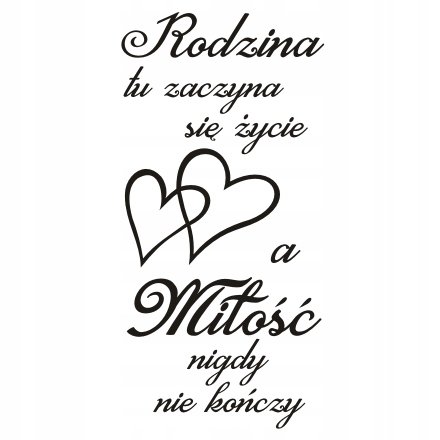 Napis na ścianę naklejka 100x50cm wybór koloru Rodzina, tu zaczyna się życie 248