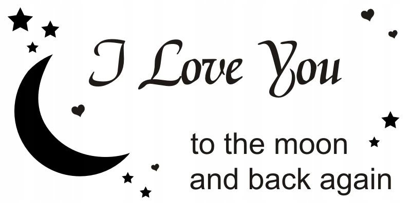 Napis na ścianę naklejka 120x60cm wybór koloru miłość - I love you - 87