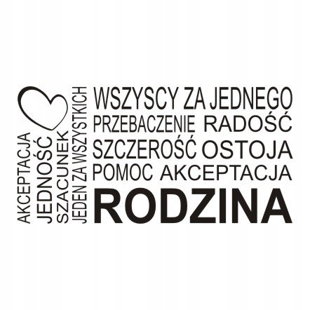 Napis na ścianę naklejka 100x50cm wybór koloru ..wszyscy za jednego 178