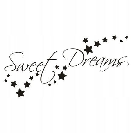 Napis na ścianę słodkich snów naklejka 100x50cm wybór koloru - Sweet Dreams 259