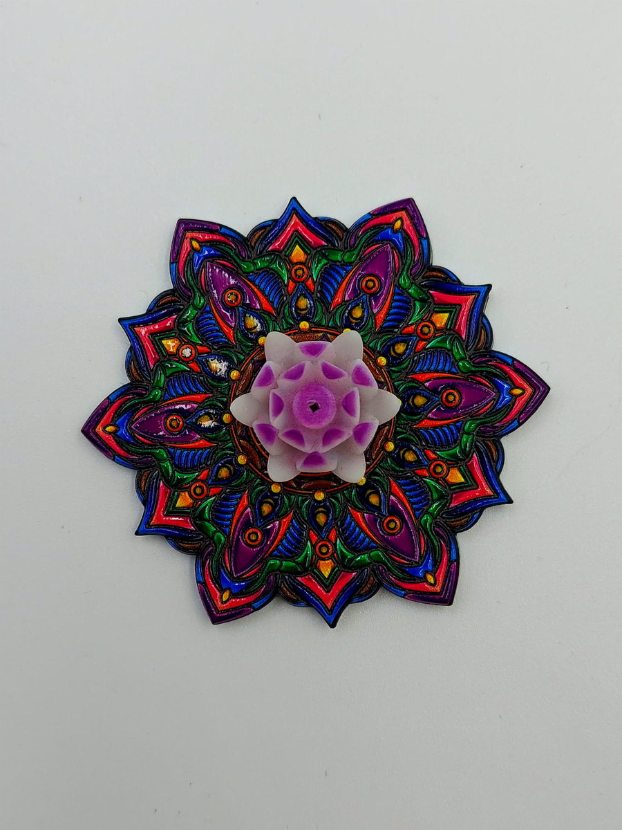 Podstawka pod kadzidełka - fioletowa mandala