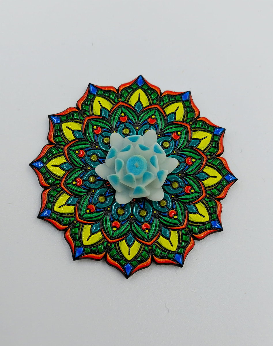 Podstawka pod kadzidełka - zielona mandala
