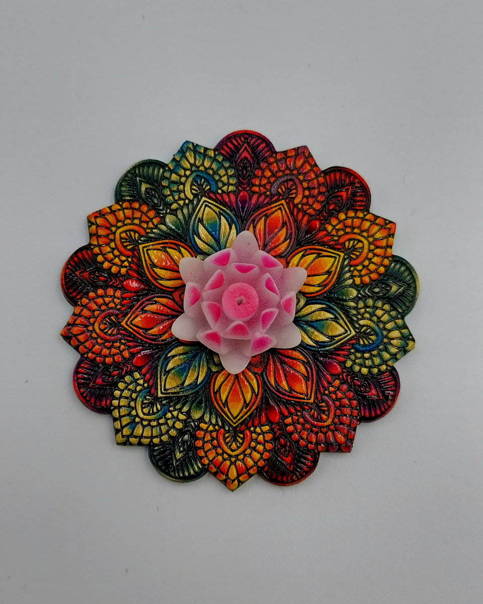 Podstawka pod kadzidełka - jesienna mandala