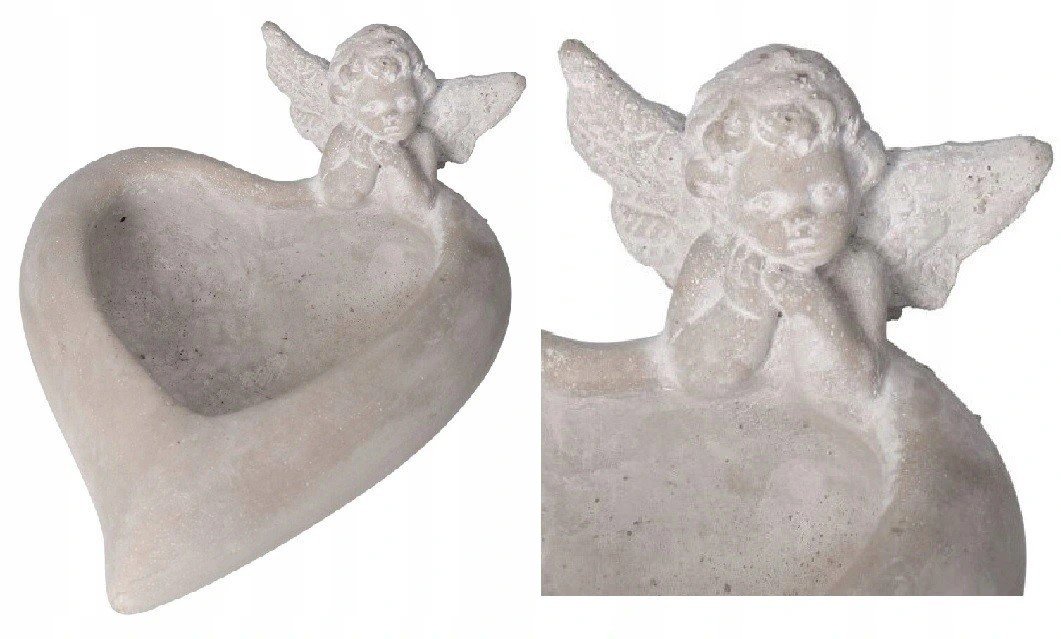 ANIOŁ DONICA ŚWIECZNIK NA GRÓB Z KAMIENIA 17 CM