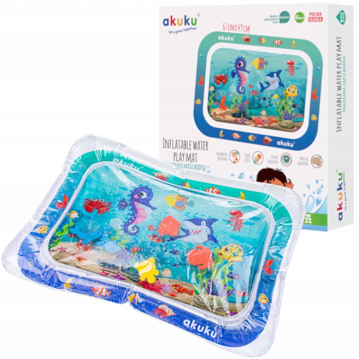 AKUKU MATA WODNA SENSORYCZNA DMUCHANA BASENIK
