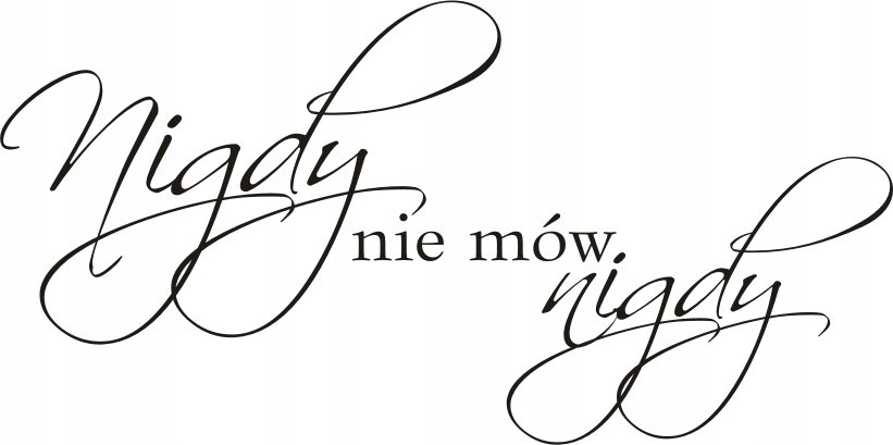 Napis na ścianę naklejka 100x50cm wybór koloru - Nigdy nie mów nigdy 100