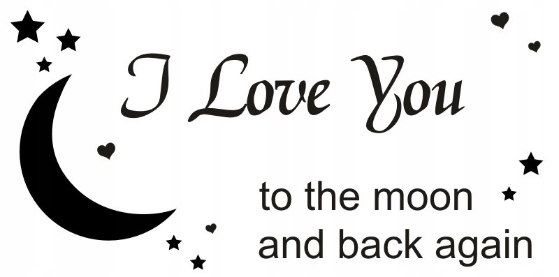 Napis na ścianę naklejka 100x50cm wybór koloru miłość - I love you - 87