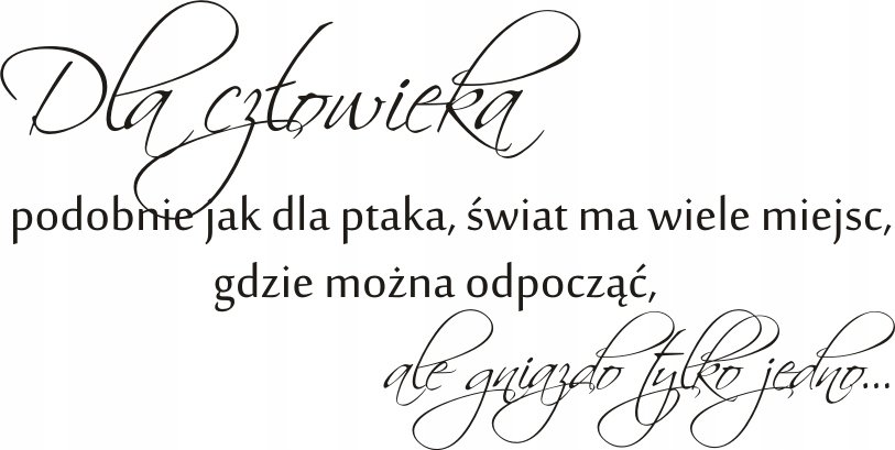 Napis na ścianę naklejka 100x50cm wybór koloru cytat -Dla człowieka..107