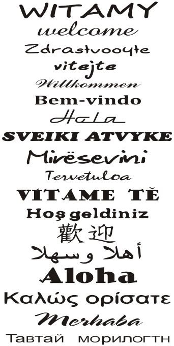 Napis na ścianę naklejka 120x60cm wybór koloru witacz - Witamy - 151