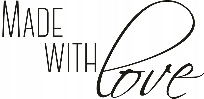 Napis na ścianę naklejka 100x50cm wybór koloru miłość Made with love 130